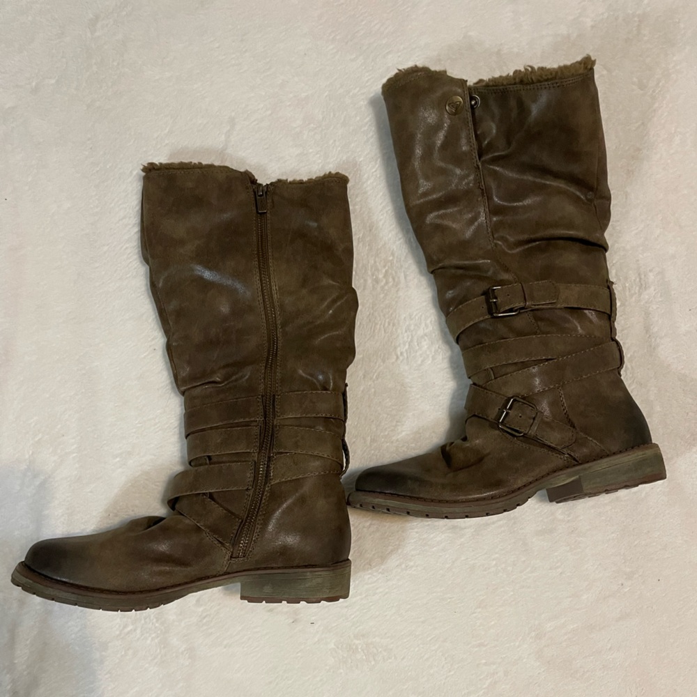Roxy Dawson buckle boots, mid calf